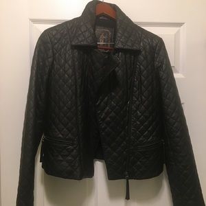 My Tribe Quilted Leather Jacket Large